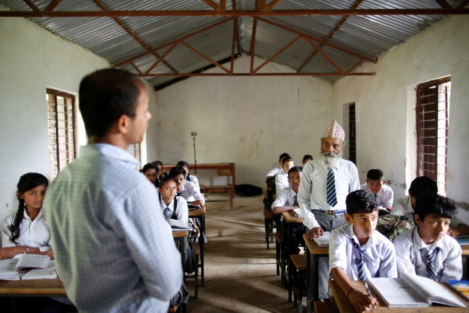 Since he joined them last year the other pupils have warmed to Kami – calling him ‘Baa’, which is Nepali for dad