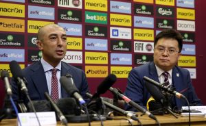  Aston Villa manager Di Matteo and chairman Dr Tony Xia face the media