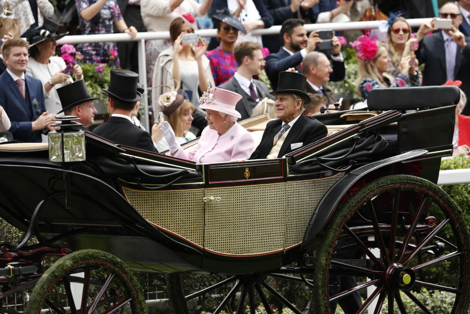  The Queen owns racehorses and has always been interested in the training and racing of horses. Here, the Queen and Prince Philip arrive at Royal Ascot