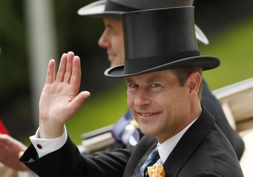  Prince Edward, married to Sophie, Countess of Wessex, waved to the crowds as the carriage passed through the crowds