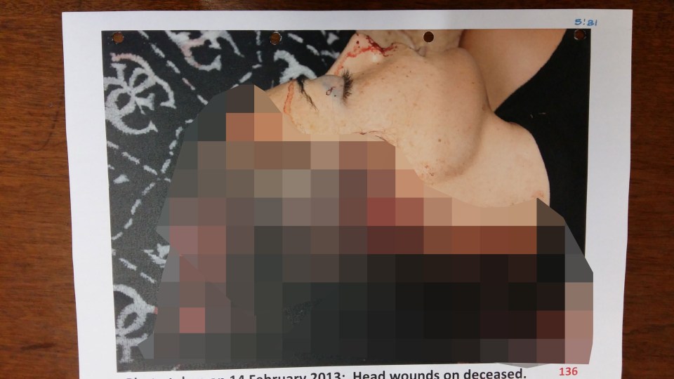  Judge Thokozile Masipa released six of the bloody pictures, taken at the scene of the crime, showing the model’s horrendous head injuries