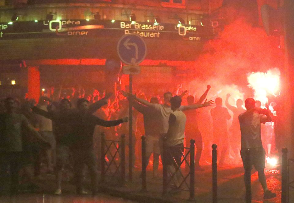  Dutch yobs hurled flares at Three Lions fans in Lille