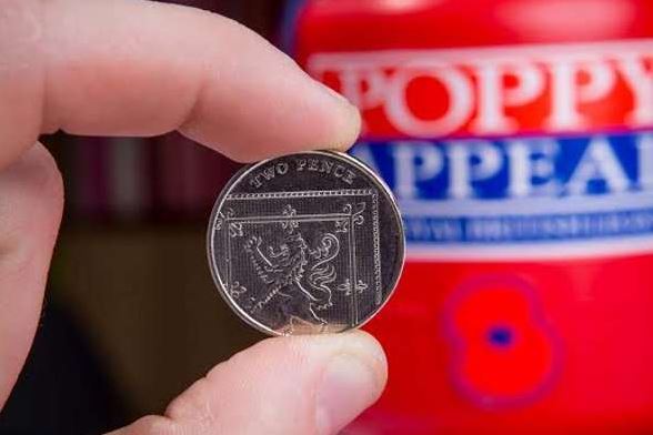  This rare tuppence was found in the British Legion tin in Wiltshire