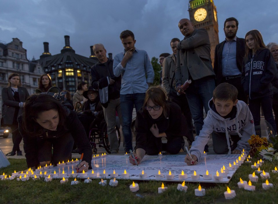  Hundreds gathered to pay respects to popular MP and mum-of-two Jo Cox