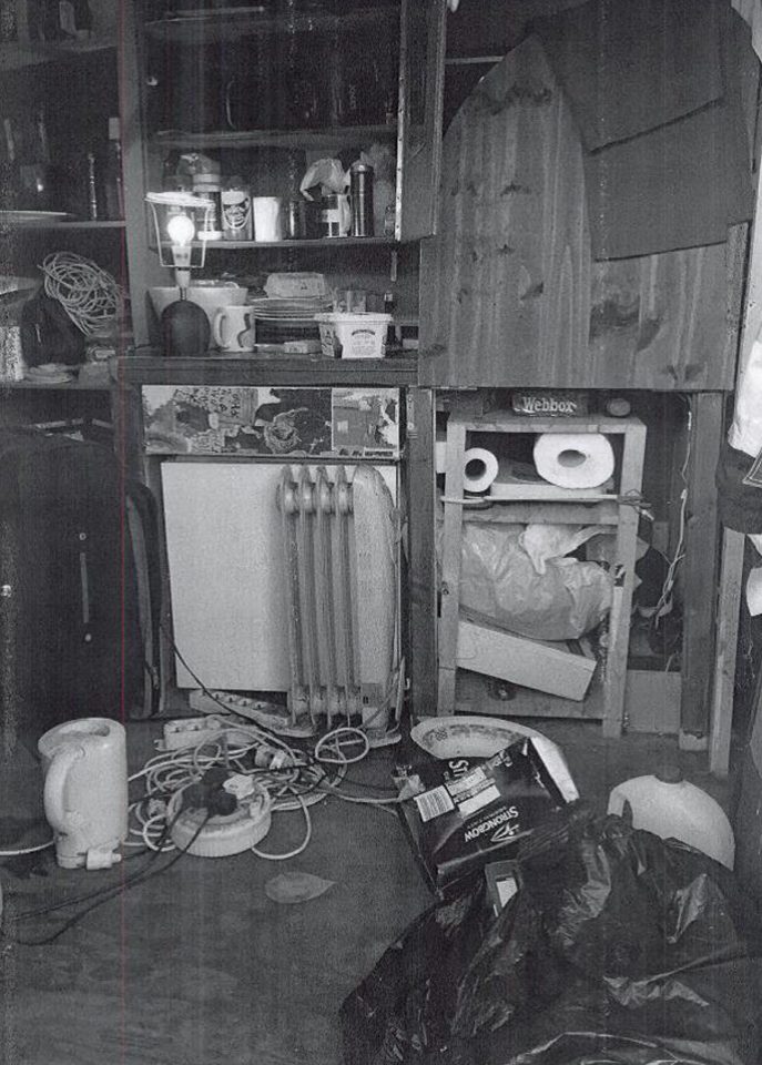  This is one of the cramped, dirty and cold homes Cameron Bigger was forced to live in after he was promised a better life off the streets, in a flat with regular work and food - he often had to work 14 hours a day for no pay