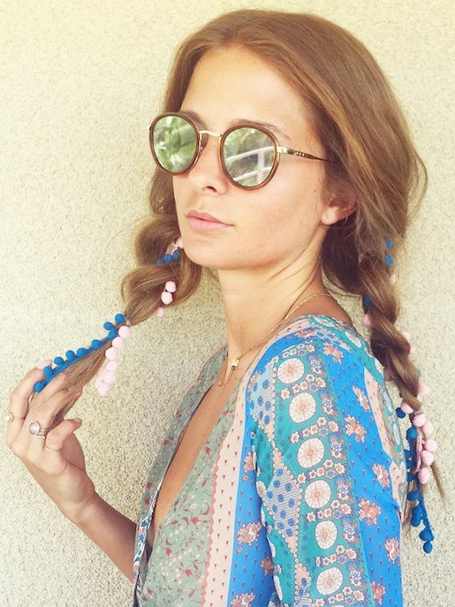  Millie Mackintosh went for pom pom braids for festival season this year