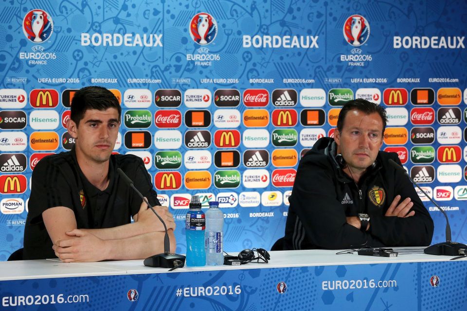 Thibaut Cortois and Marc Wilmost speak to the media on Friday