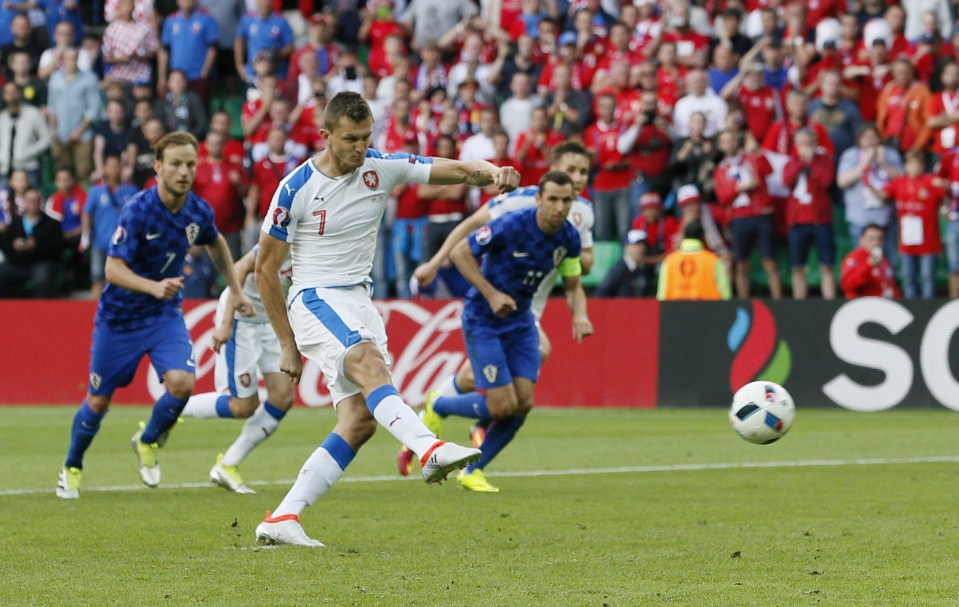 Czech Republic scored a last-minute penalty to level the game and crush Croatia's spirits