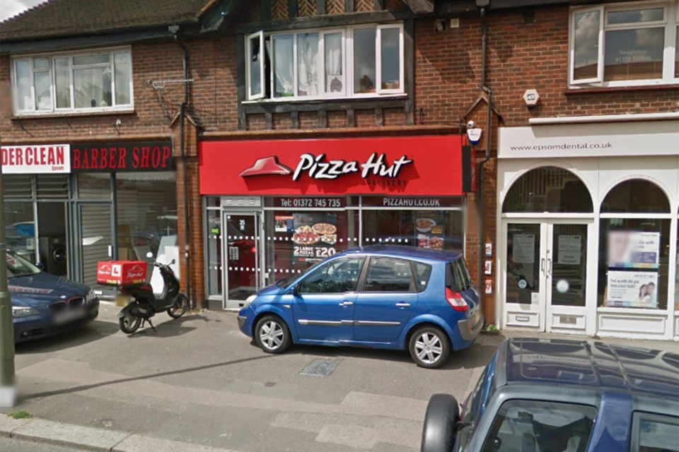  Voedes stormed Pizza Hut in Epsom, Surrey, before dragging the teen away