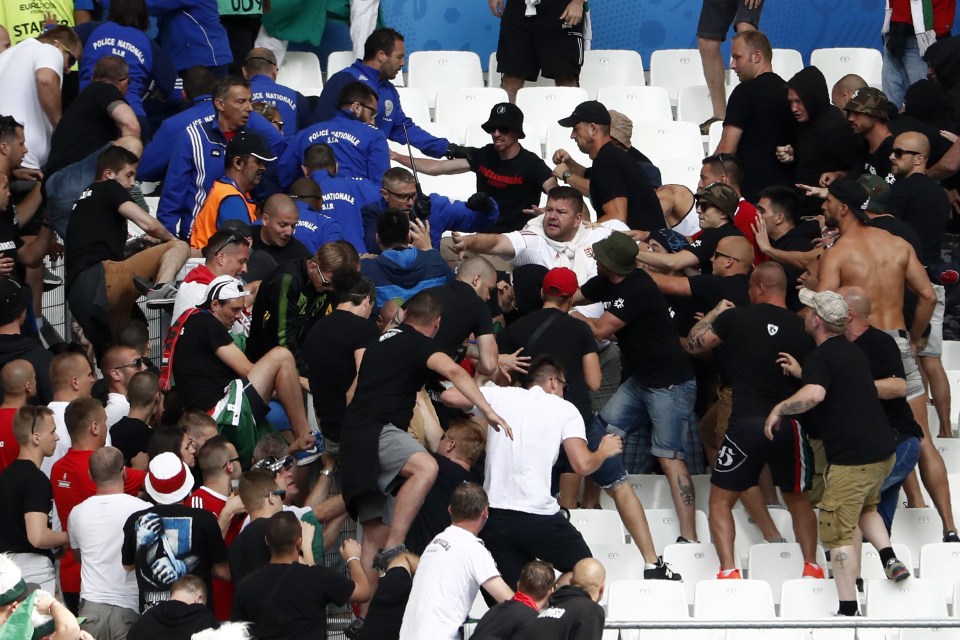 Hungarian fans clash 