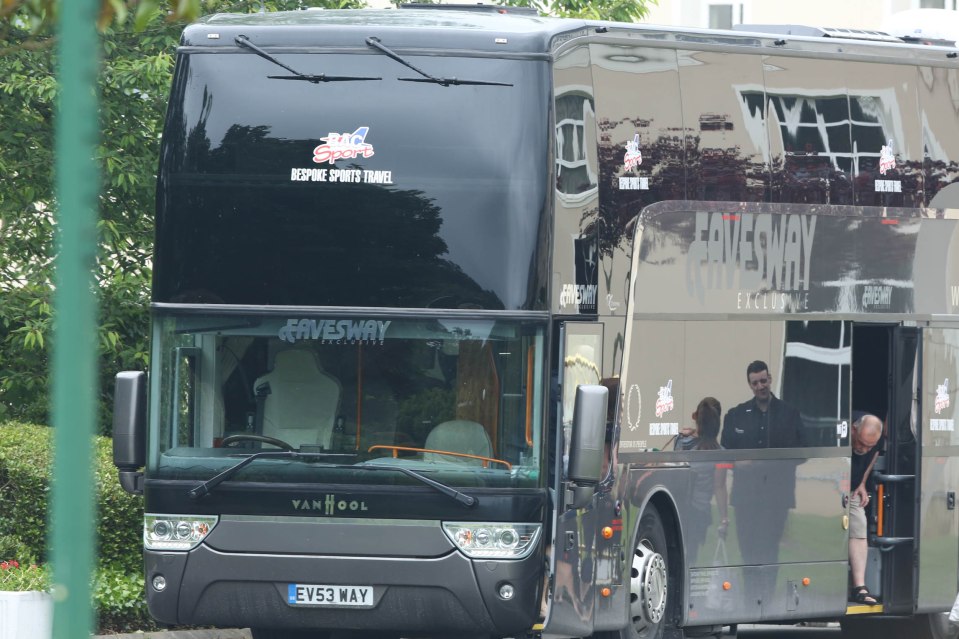 The luxury coach is kitted out with a kitchen and sleeping areas 