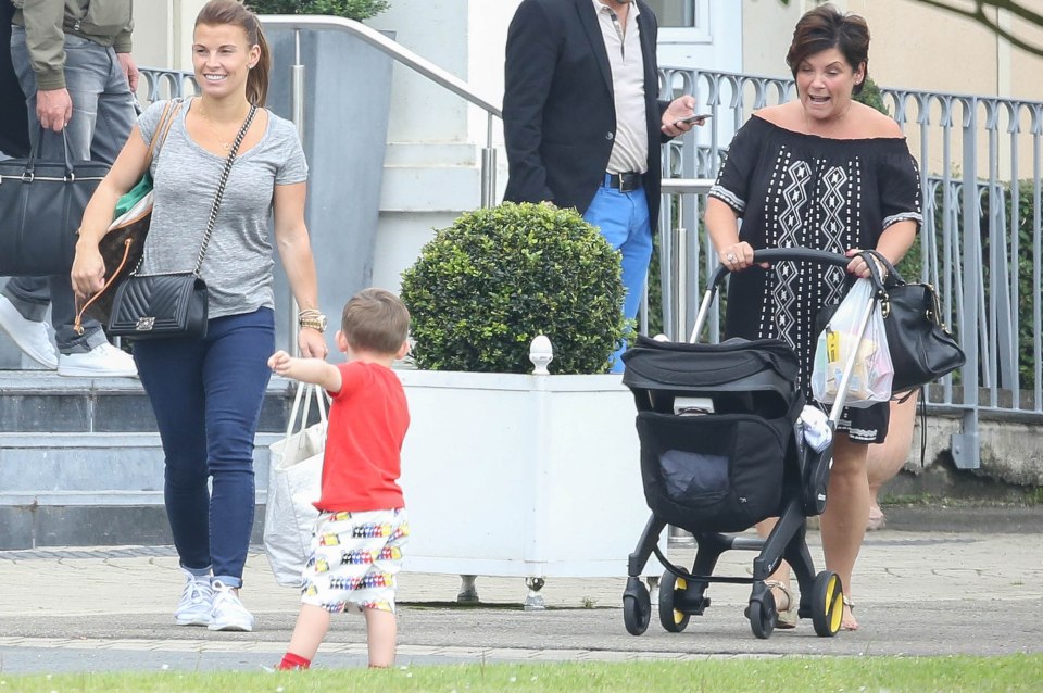 Coleen's mum Colette was also on hand to get the boys to the bus 