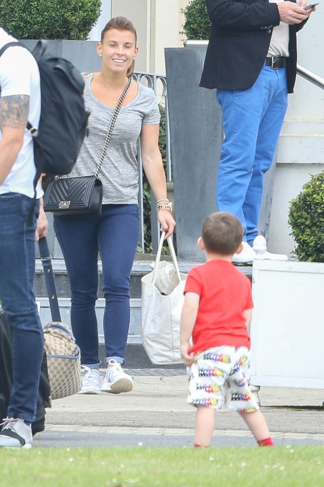 Coleen had to keep an eye on her boys as the family loaded up their mobile home 