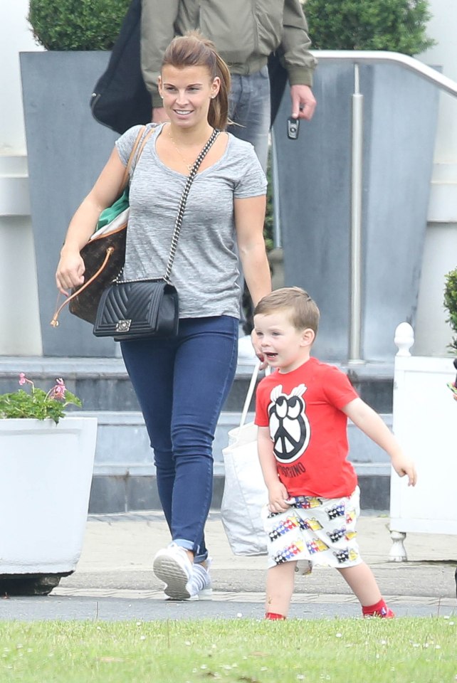 Coleen Rooney and son Klay can't wait to get on their new luxury coach in France