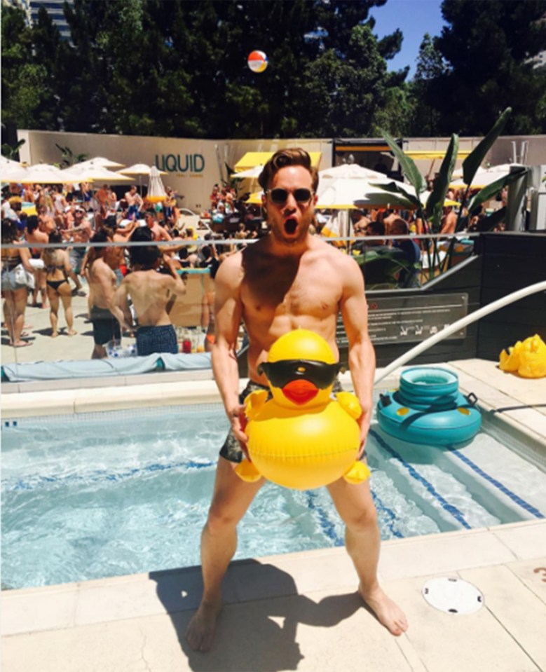 Quack quack! Olly Murs certainly isn't shy when it comes to stripping off. 