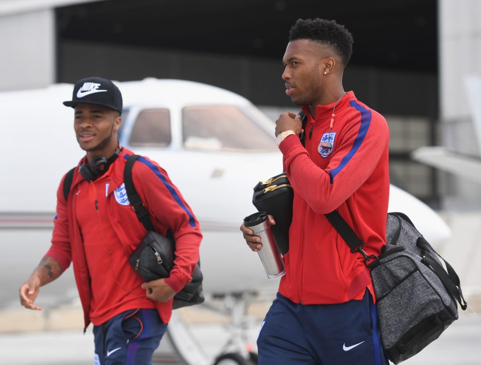 Liverpool striker Daniel Sturridge arrives in St Etienne with former Reds team-mate Raheem Sterling