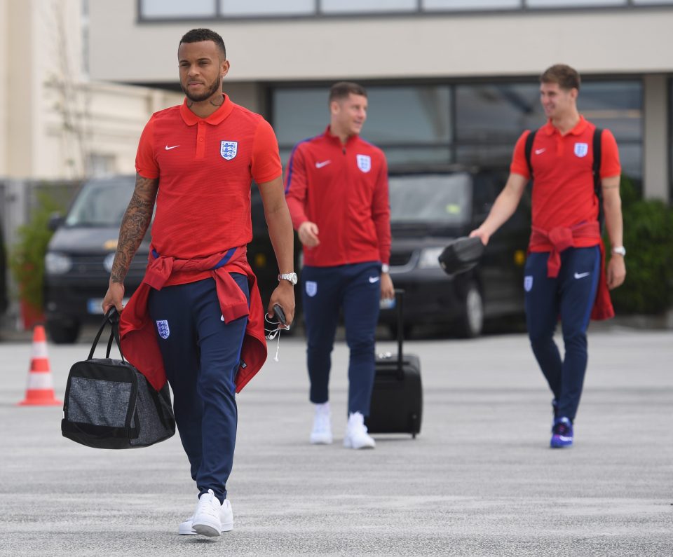 Ryan Bertrand arrives in St Etienne with Everton duo Ross Barkley and John Stones