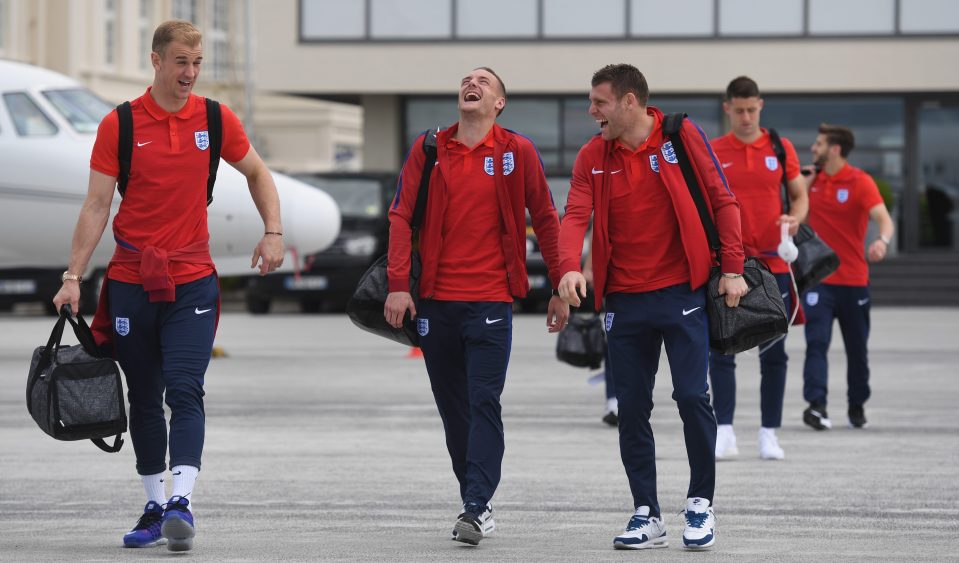 England stars looked to be in good spirits ahead of the Slovakia clash