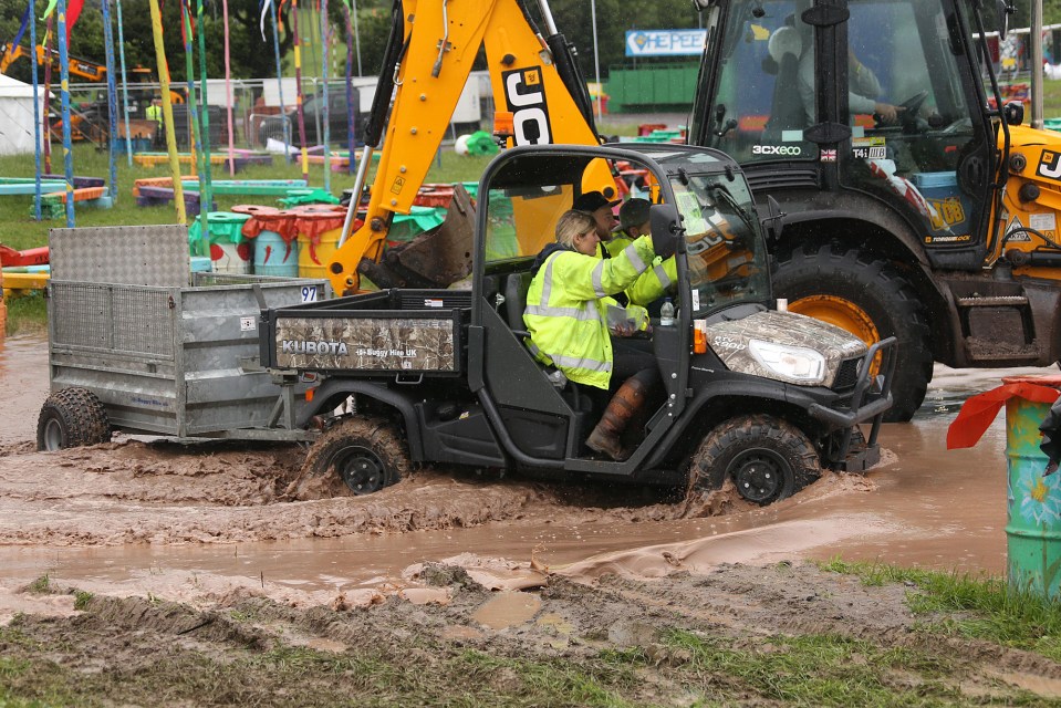  Fresh mud appeared over the weekend after plenty of rain fell on the Somerset site, but it is hoped it will dry out by the time revellers arrive