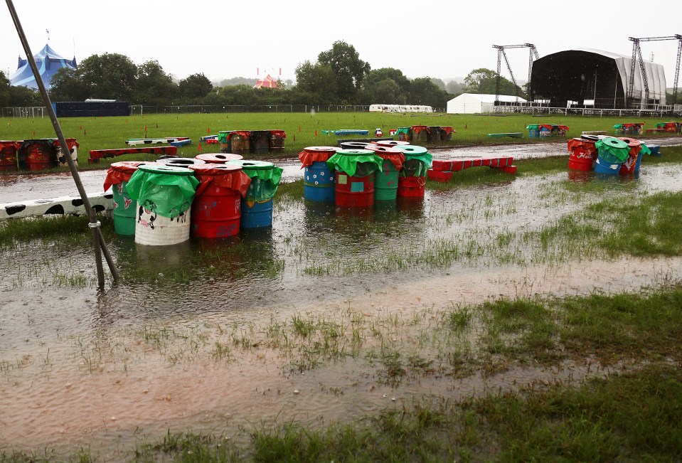  One of the stages was surrounded by channels of water over the weekend after the country was hit with extremely heavy rains last week. The weather is predicted to be a bit more dry during the festival