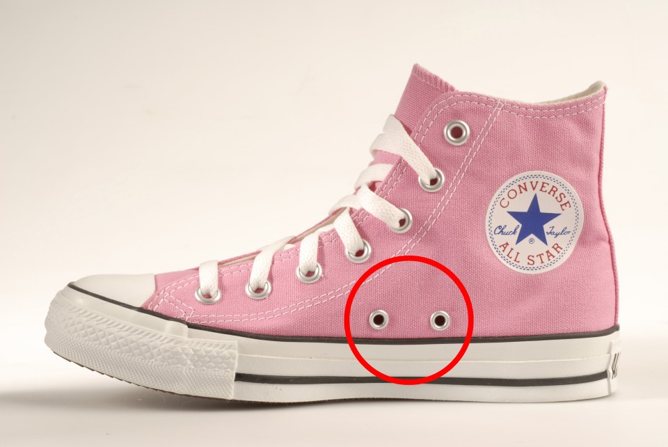  There's no need to wonder what those little holes on the side of your Converse trainers are for anymore... as it's now been revealed, one use it to circulate air around your feet to avoid them getting sweaty