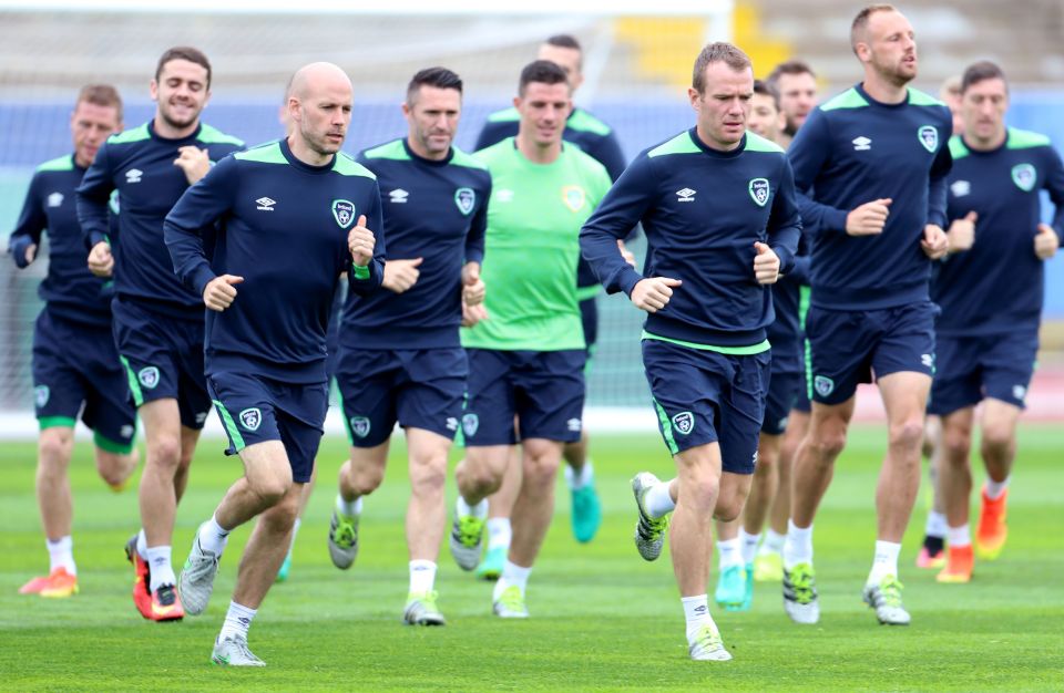 Ireland stars train ahead of Euro 2016 Italy clash