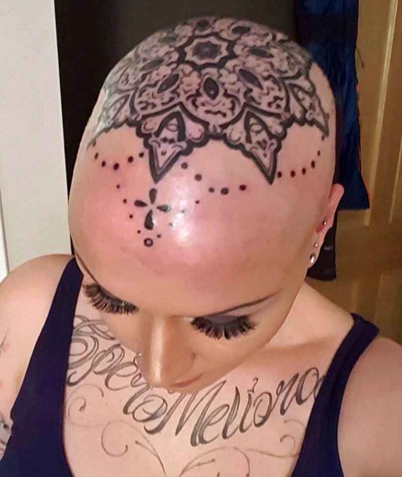  'I also decided to have a tattoo on my scalp to symbolise what I had been through and that gave me more confidence to bare all'