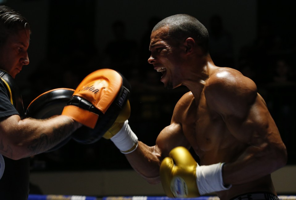  Eubank Jr is put through his paces at an open workout in Bethnal Green