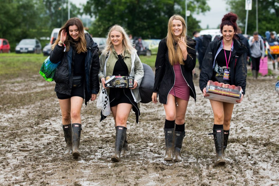  Two of the festival’s three car parks are reported to be shut with heavy rain causing chaos in and around the site