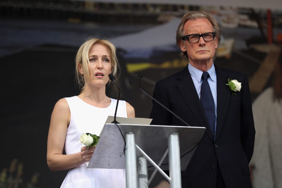  Gillian Anderson read a poem and Bill Nighy read an extract from a speech by Robert Kennedy at the Jo Cox memorial event