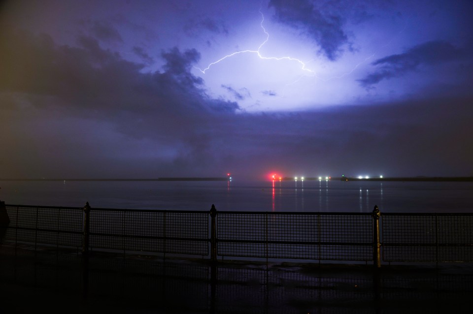  Lightning served up an incredible spectacle over Kent ahead of a morning of rain and floods in the south-east