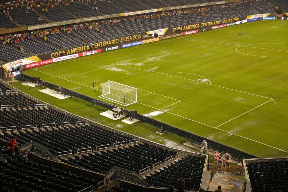  View of the Soldier Field stadium during the half time of a Copa America Centenario semifinal football match between Chile and Colombia