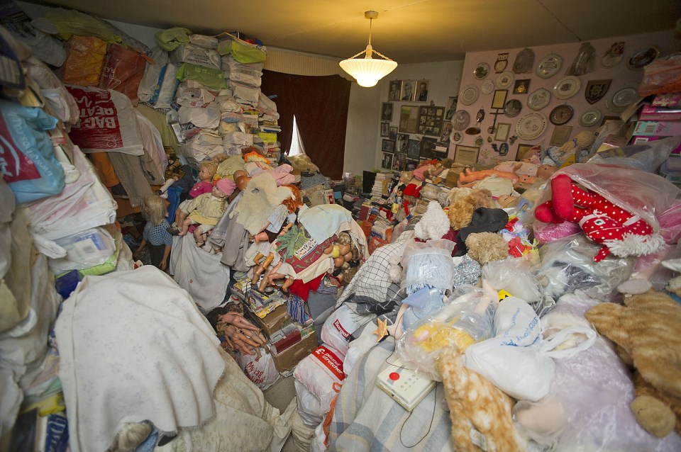  The home was deemed a fire risk as it is stacked full of May's possessions collected over 60 years