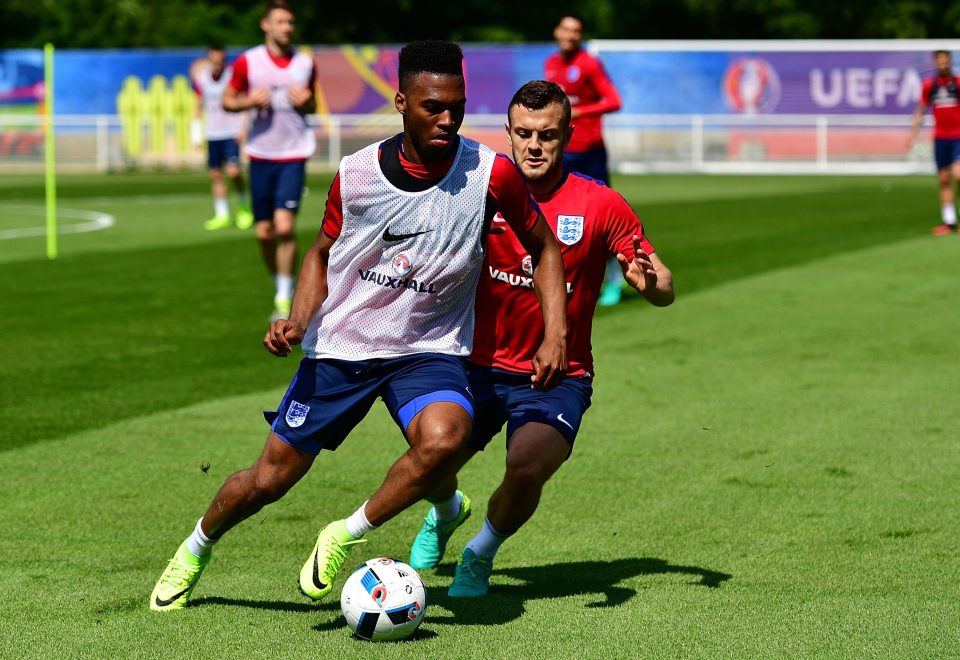 Jack Wilshere and Daniel Sturridge of England