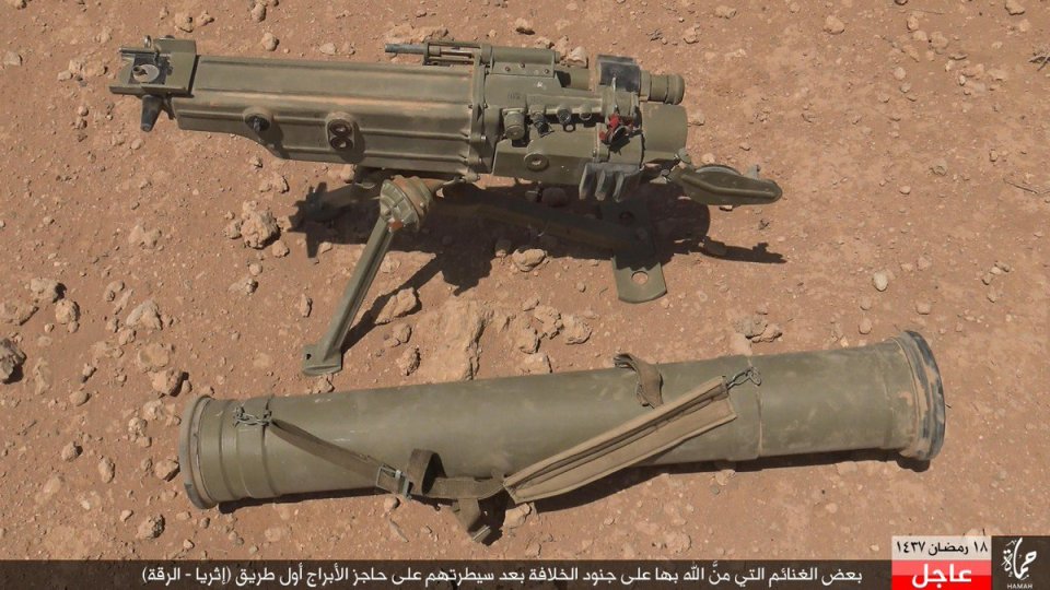  The jihadis managed to get their hands on a machine gun and ammo as well as tanks and a truck