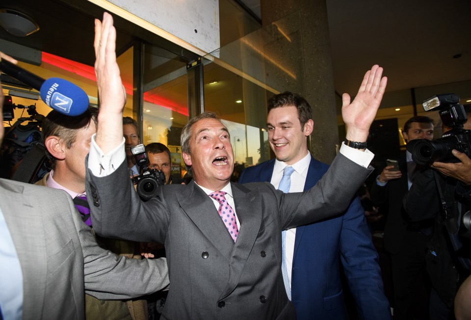  Elated... Farage says the vote is 'a victory for real people, a victory for ordinary people, a victory for decent people'