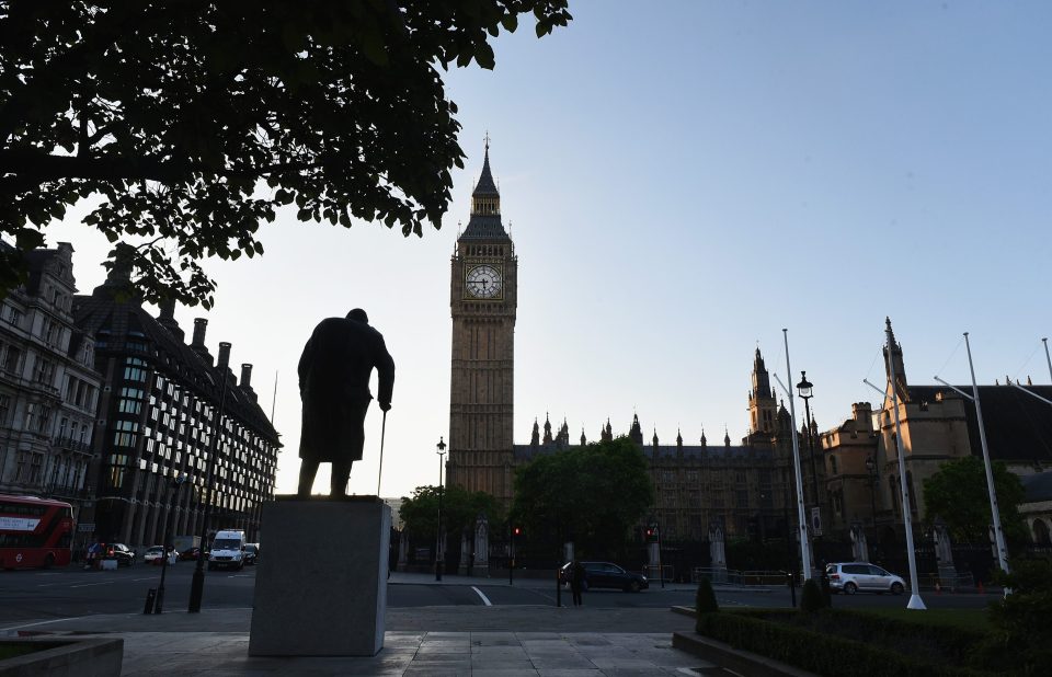  Farage said it was a new dawn, as the sun rose behind the Houses of Parliament