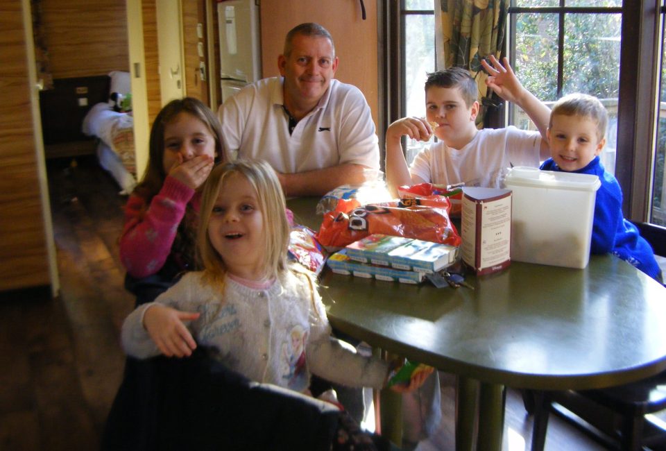 Donny Sinclair, pictured with his children (from left to right) Katrina, Tabitha, Cameron and Brayden