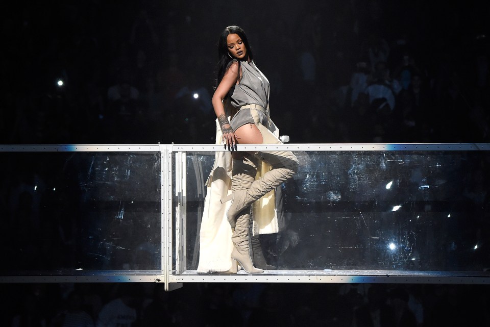  At one point she gave fans an eyefull as she walked over a glass walkway