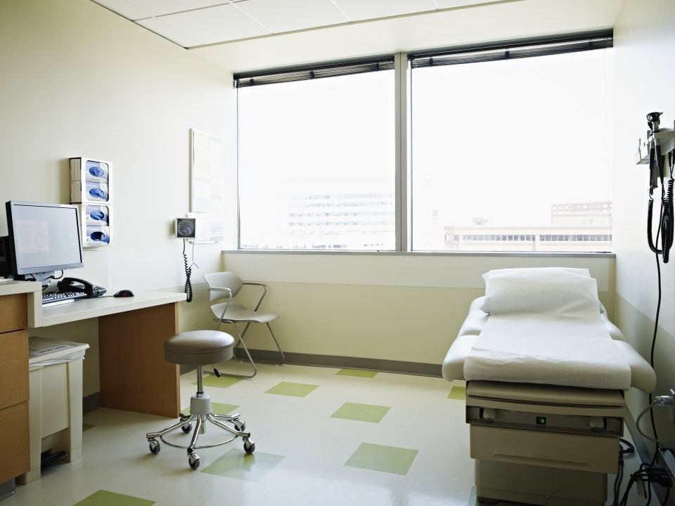 Empty medical exam room