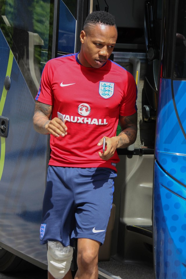 Nathaniel Clyne finished training with England today with ice strapping on his right knee as they prepare to take on Iceland on Monday