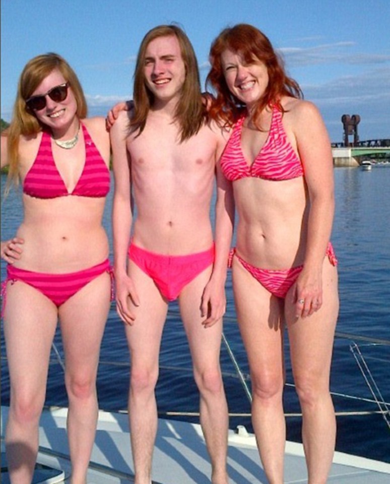 This man's fetching pink pants caused quite a stir on his holiday