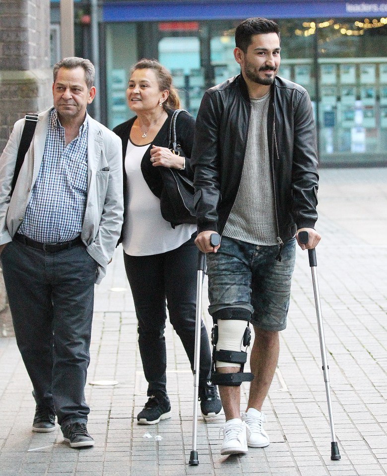 Gundogan was accompanied by his parents in Manchester's city centre