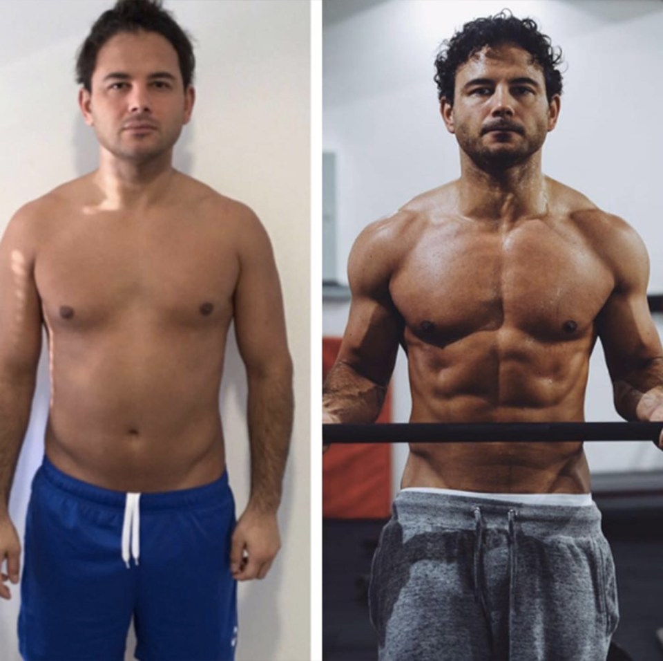  Ryan showed off his impressive set of abs after 12 weeks of intense training