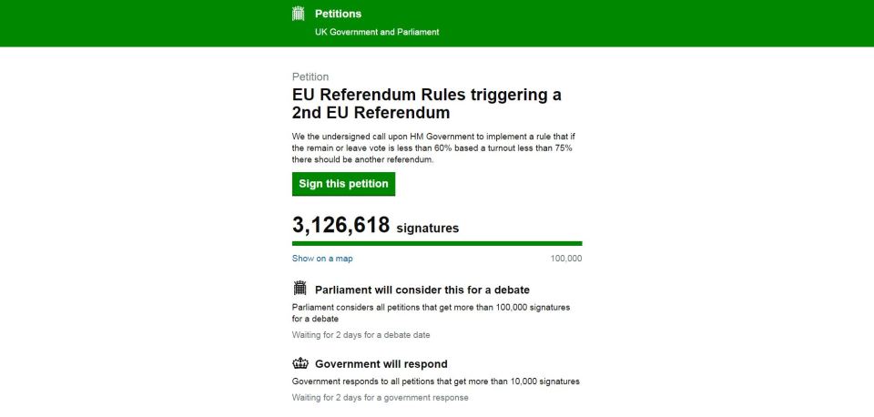 Petition for second referendum