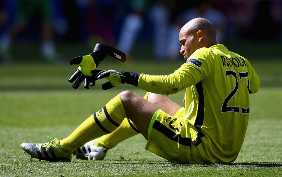  Darren Randolph reacts after the Republic of Ireland crash out of Euro 2016