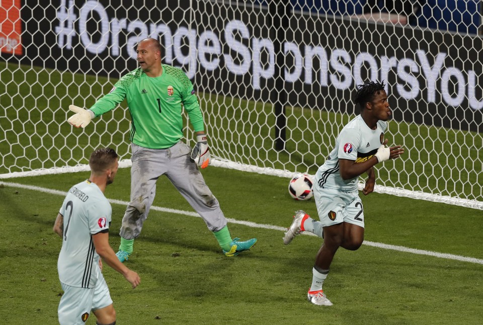  The Marseilles striker turns away to celebrate his strike