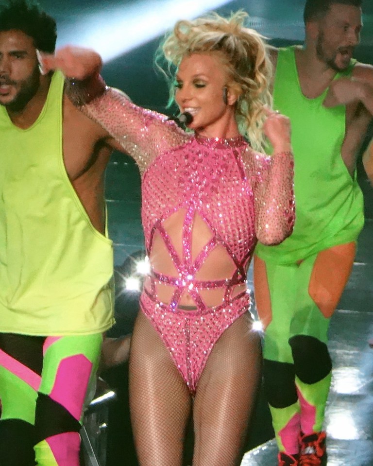 Britney's wardrobe consisted of lots of colourful ensembles 