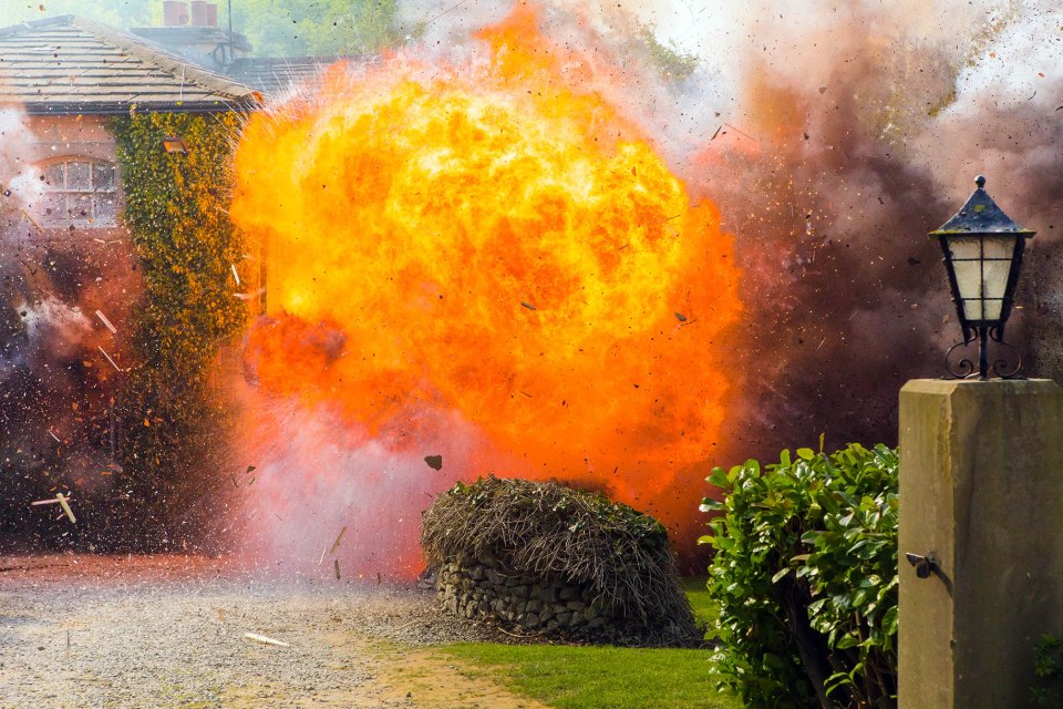 There's a huge explosion at Mill Cottage in Tuesday's episode of Emmerdale 