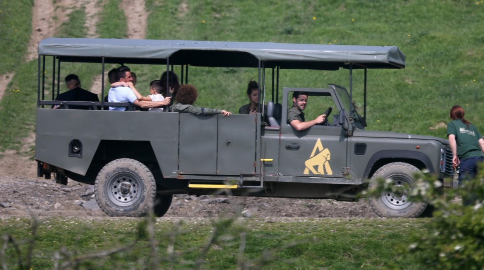 The group made for a cute family as they went on jeep safari at Port Lympne Wildlife Park